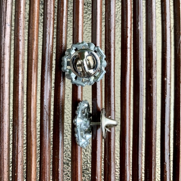 Vintage BALLOU REG’D Pins brooch rhinestone silver - Picture 4 of 5